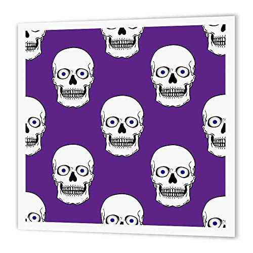 3dRose ht 55024 1 Pattern Halloween Skull 1 on Purple Iron On Heat Transfer 8 by 8  for White Material