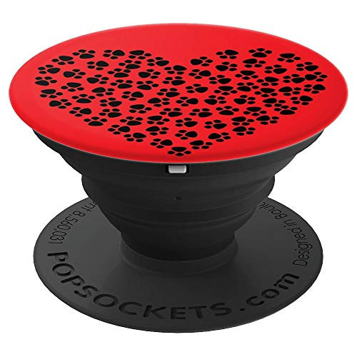 Cute Paw Print Heart with Red Background PopSockets Grip and Stand for Phones and Tablets Cute Paw Print Heart with Red Background PopSockets Grip and Stand for Phones and Tablets