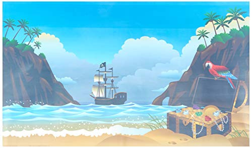 Pen Plax BGC2 Cling On Pirate Ship Aquarium Background 20  x 12