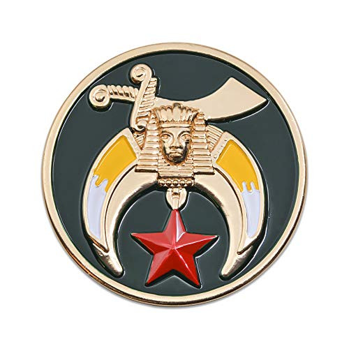 Shriner Round Masonic Auto Emblem Green Gold Finish 3 Diameter Shriner Round Masonic Auto Emblem Green Gold Finish 3 Diameter