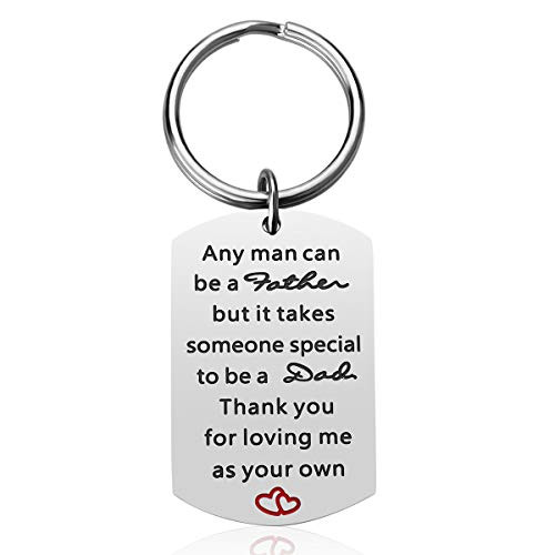 Step Dad Keychain Father s Day Gifts   Step Dad Gifts from Daughter Son Kids Any Man Can be a Father but It Takes Someone Special to be a Dad Stepdad Gifts for Christmas Birthday Valentine s Day