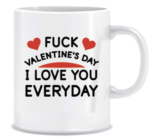 Valentine's Day Mug Funny Coffee Mug Gift for Lovers - I LOVE YOU EVERYDAY - Coffee Mug in Blue Ribbon Gift Box - 11 oz - Gifts for Him, Her, Husband, Wife - Both Sides Printed