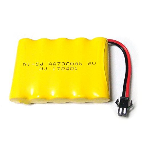 Gecoty Rechargeable 6V 700mAh Ni-cd AA Battery Pack SM 2P Plug for Remote Control Toys, Lighting, Security Facilities, Electric Tools, etc