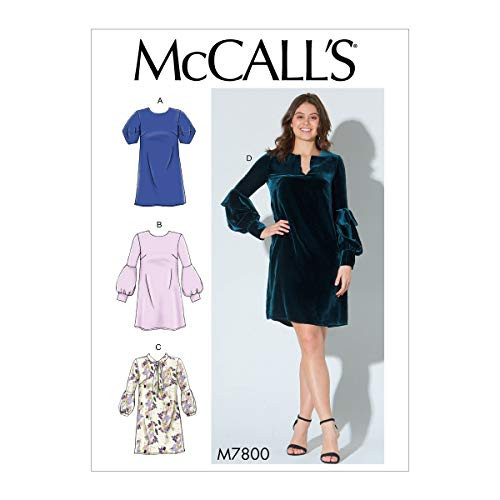 McCall Pattern Company McCall s Women s Flared Sleeve Pullover Dress Sewing Patterns Sizes 6 14 6 8 10 12 14 White