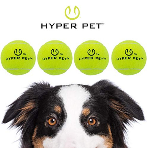 Hyper Pet Tennis Balls for Dogs Pet Safe Dog Toys for Exercise and Training Pack of 4 Green