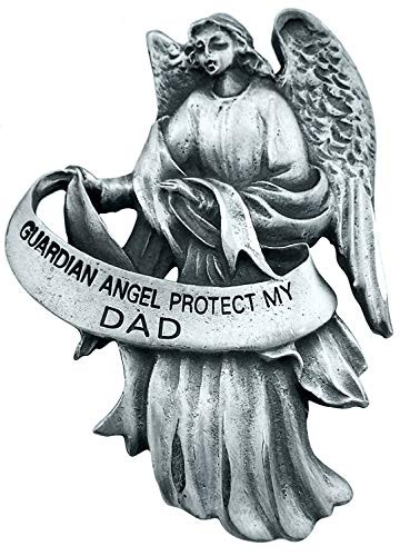 WJ Hirten Pewter Guardian Angel Visor Clip 2 1 2 Inch   Protect My Dad