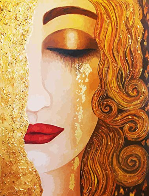 Diamond Painting Kits for Adults   5D Diamond Painting Kit Full Drill Golden Tear Diamond Art Kits for Home Wall Decor 12x16inch