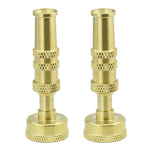 PLG Solid Brass Adjustable Twist Hose Nozzle for Garden Hose2 Pack