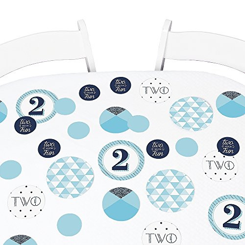 Big Dot of Happiness Two Much Fun - Boy - 2nd Birthday Party Giant Circle Confetti - Party Decorations - Large Confetti 27 Count