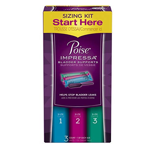 Poise Impressa Incontinence Bladder Supports for Bladder Control Sizing Kit 3 Count Packaging May Vary