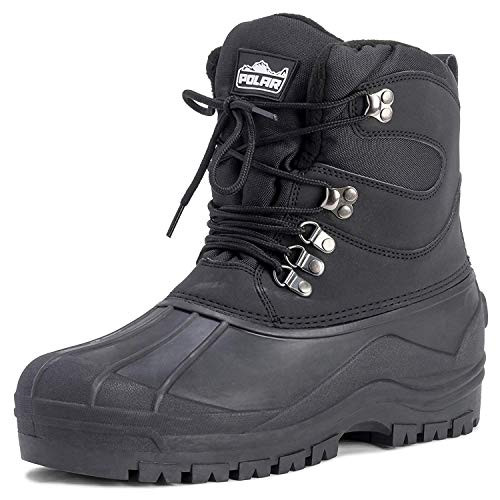 Mens Snow Waterproof Duck Hiking Bean Hiker Walking Short Ankle Boots   Black   US10 EU43   YC0439