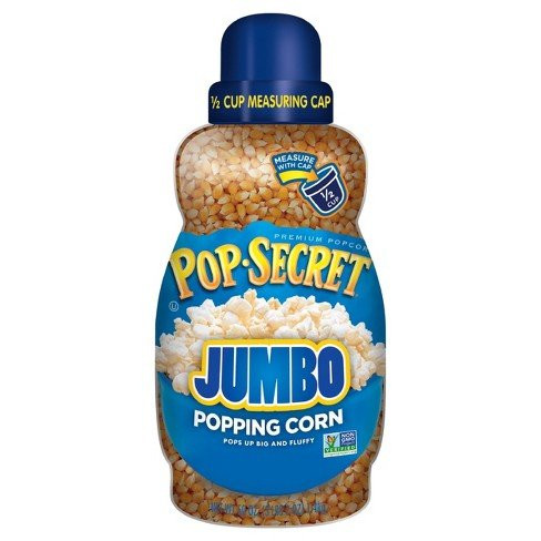 Pop Secret Big and Fluffy Jumbo Popping Corn  30 oz Jar  Free 1 2 Cup Measuring Cup