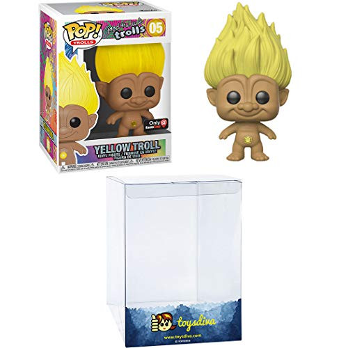 Yellow Troll  GameStop Exc   Funk?o Pop  Trolls Vinyl Figure Bundle with 1 Compatible  ToysDiva  Graphic Protector  005   44608   B