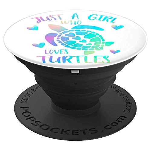 Just a Girl Who Loves Turtles Pastel Watercolor Turtle Gift PopSockets Grip and Stand for Phones and Tablets