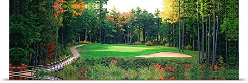 GREATBIGCANVAS Entitled Golf Course New England Poster Print 48  x 15  Multicolor