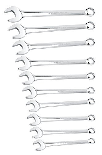 Powerbuilt 940466 Mirror Polish SAE Combination Wrench Set 10 Pieces