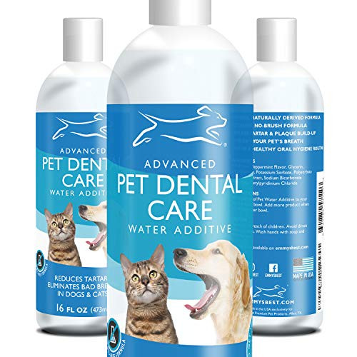 Emmy s Best Premium Dog and Cat Breath Freshener Advanced Pet Dental Care Water Additive No Brushing Removal of Plaque Tartar and Bad Breath Emmy s Best Premium Dog and Cat Breath Freshener Advanced Pet Dental Care Water Additive No Brushing Removal of Plaque Tartar and Bad Breath