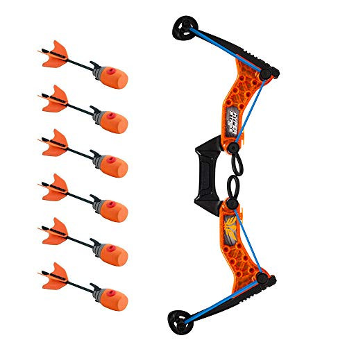 Zing HyperStrike Bow and Foam Arrows Clear Orange with an Incredible Range of Over 250ft Great for Long Range Outdoor Play with Friends and Family The Hyperstrike Bow is Perfect for Safe Fun