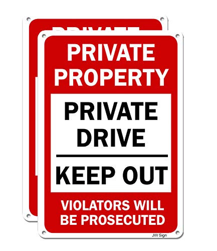 2 Pack Private Property Private Drive Keep Out Sign No Parking Sign for Private Driveways 14 x10  040 Rust Free Heavy Duty Aluminum Metal Reflective UV Protected Easy to Mount Weather Resistant