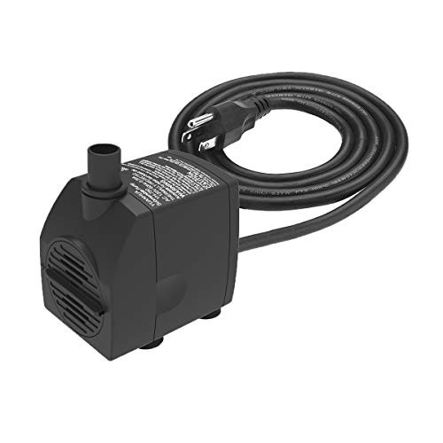 Submersible Water Pump 61ft Power Cord 200GPH Ultra Quiet Pump with Dry Burning Protection for Fountains Hydroponics Ponds Statuary Aquariums   More 