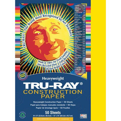 Pacon Tru-Ray Construction Paper Assortments, 9-Inches by 12-Inches, 50-Count, Warm Assorted (102947)
