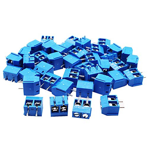 PCB Mount Screw Terminal Block Connector 5mm Pitch 2 Pin 40pcs for ...