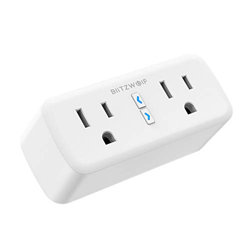 Smart Plug, BlitzWolf Mini Wifi Outlet Works with Alexa, Google Home & IFTTT, Energy Monitoring, Timer, No Hub Required, Remote Control Your Home Appliances from Anywhere(White)
