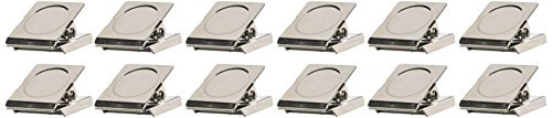 Uxcell a14022600ux0270 Spring Loaded Refrigerator Whiteboard Wall Magnetic Memo Note Clip (Pack of 12)