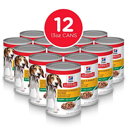 Hill s Science Diet Wet Dog Food Puppy Chicken   Barley Recipe 13 oz Cans 12 pack