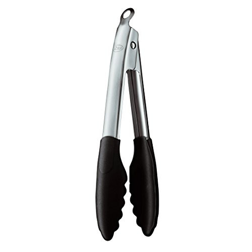 Rösle Stainless Steel 9 inch Silicone Coated Locking Tongs