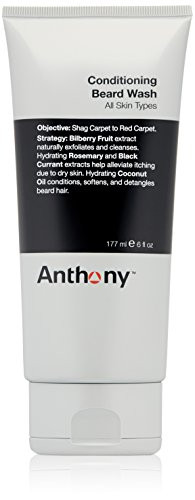 Anthony Conditioning Beard Wash 6 Fl Oz Contains Botanical and Rosemary Extracts Black Currant and Coconut Oils Cleanses Hydrates Softens and Detangles Beard Hair