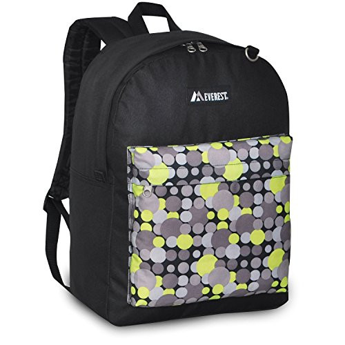 Everest Classic Pattern Backpack Black Yellow Dot One Size