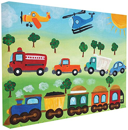 Stupell Industries The Kids Room by Stupell Planes Trains and Automobiles Canvas Wall Art 30 x 40 Design by Artist nJoyArt