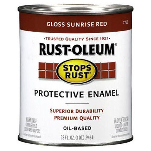 Rust Oleum 7762502 Protective Enamel Paint Stops Rust 32 Ounce Sunrise Red