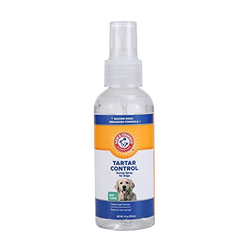 Arm   Hammer For Pets Dog Dental Care Tartar Control Dental Spray for Dogs   Reduces Plaque   Tartar Buildup Without Brushing   Mint Flavor 4 Ounces