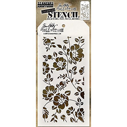 Stampers Anonymous Tim Holtz Floral Stencil 283 x 114 x 01 cm Transparent