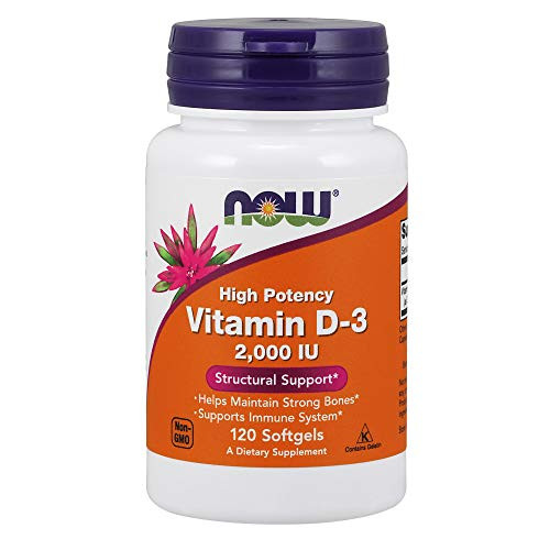 NOW Supplements Vitamin D 3 2000 IU High Potency Structural Support* 120 Softgels NOW Supplements Vitamin D 3 2000 IU High Potency Structural Support* 120 Softgels