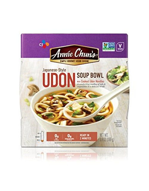 Annie Chun s Udon Soup Noodle Bowl  Non GMO Vegan Shelf Stable 59 oz  Pack of 6  Japanese Style Savory Ready Meal Annie Chun s Udon Soup Noodle Bowl  Non GMO Vegan Shelf Stable 59 oz  Pack of 6  Japanese Style Savory Ready Meal