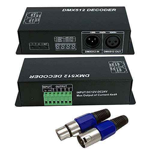 DMX 512 LED Decoder Controller for RGB Tape Strip Light Dimmer Driver  4 Channel with Display