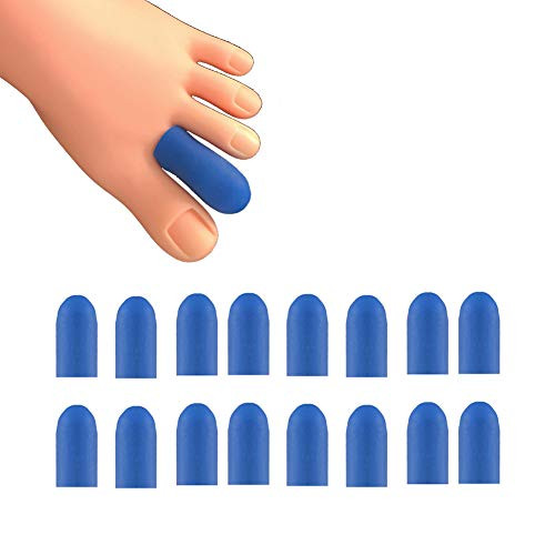 16 Pieces Gel Toe Caps Silicone Toe Protector Toe Covers Gel Toe Cushion to Protect Toe from Rubbing Ingrown Toenails Corns Blisters Hammer Toes and Other Painful Toe Problems  Blue