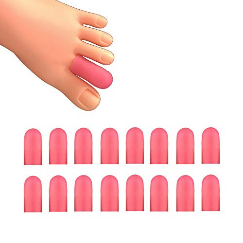 16 Pieces Gel Toe Caps Silicone Toe Protector Toe Covers Gel Toe Cushion to Protect Toe from Rubbing Ingrown Toenails Corns Blisters Hammer Toes and Other Painful Toe Problems  Pink