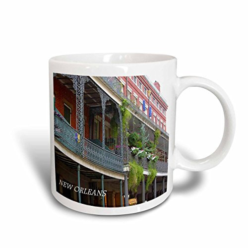 3dRose mug_43748_2"French Quarter New Orleans" Ceramic Mug, 15 oz, Multicolor