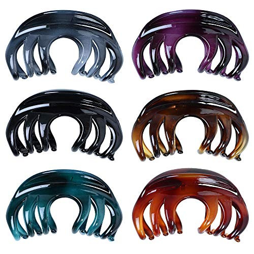 Large Hair Claw Clips 6 Packs Claw Hair Clip Grip Jumbo Hair Jaw Clip Noslip Claw Clip for Women Long Thick Thin Hair Non Slip Ponytail Holder Strong Hold Hair Grip Catch Barrette Accessories