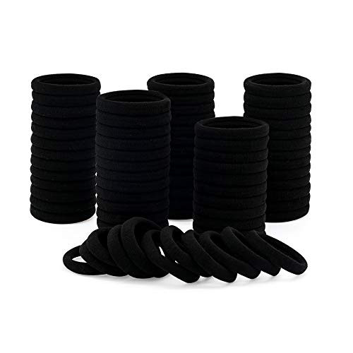 100 Pack Seamless Cotton Hair Ties Thick Elastics Stretch Hair Bands Ponytail Holders Headband Simply Hair Ties Scrunchies Hair Accessories No Crease Damage for Thick Hair black 100 Pack Seamless Cotton Hair Ties Thick Elastics Stretch Hair Bands Ponytail Holders Headband Simply Hair Ties Scrunchies Hair Accessories No Crease Damage for Thick Hair black