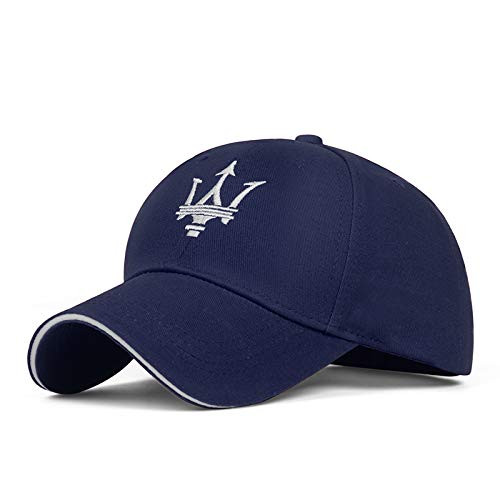 JDclubs Maserati Logo Embroidered Adjustable Baseball Caps for Men and Women Hat Travel Cap Car Racing Motor Hat  Navy Blue