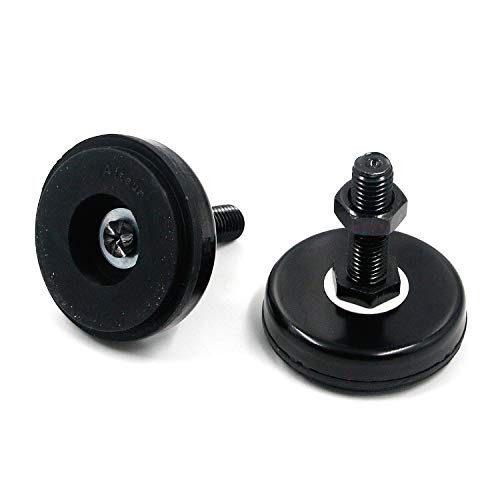 Tulead D60xM12x40 Leveling Legs Adjustable Feet Table Leveling Feet 220 LB Capacity Carbon Steel Furniture Leg Leveler Cabinet Leveling Feet Workbench Leg Leveler Pack of 2 with Locking Nuts