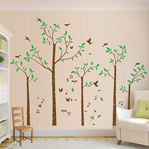 Tree Jungle Tree Wall Decal Removable Vinyl Mural Art Wall Stickers for Kids Nursery Bedroom Living Room