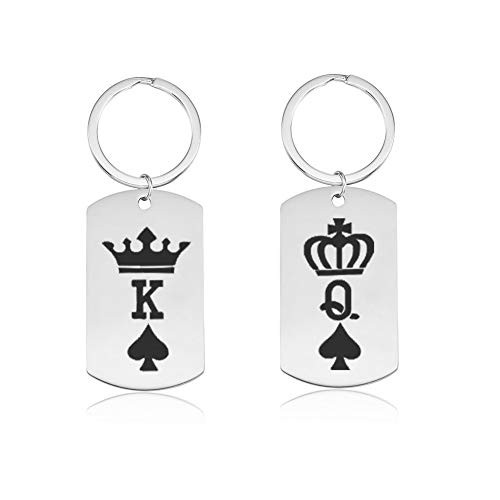 His   Hers Matching Set His Queen Her King Couple Key Ring Keychain Gift for Lover Couple