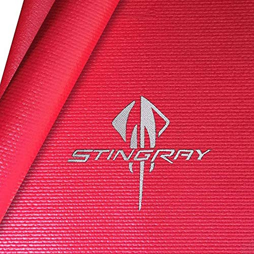 C7 Corvette Fender Cover Mat with Stingray Logo  Red with Silver Logo