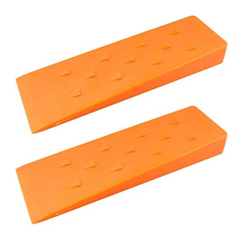 Felled Spiked Tree Felling Wedges for Tree Cutting  10in Orange Plastic Felling Wedge Logging Tools  2 Pack